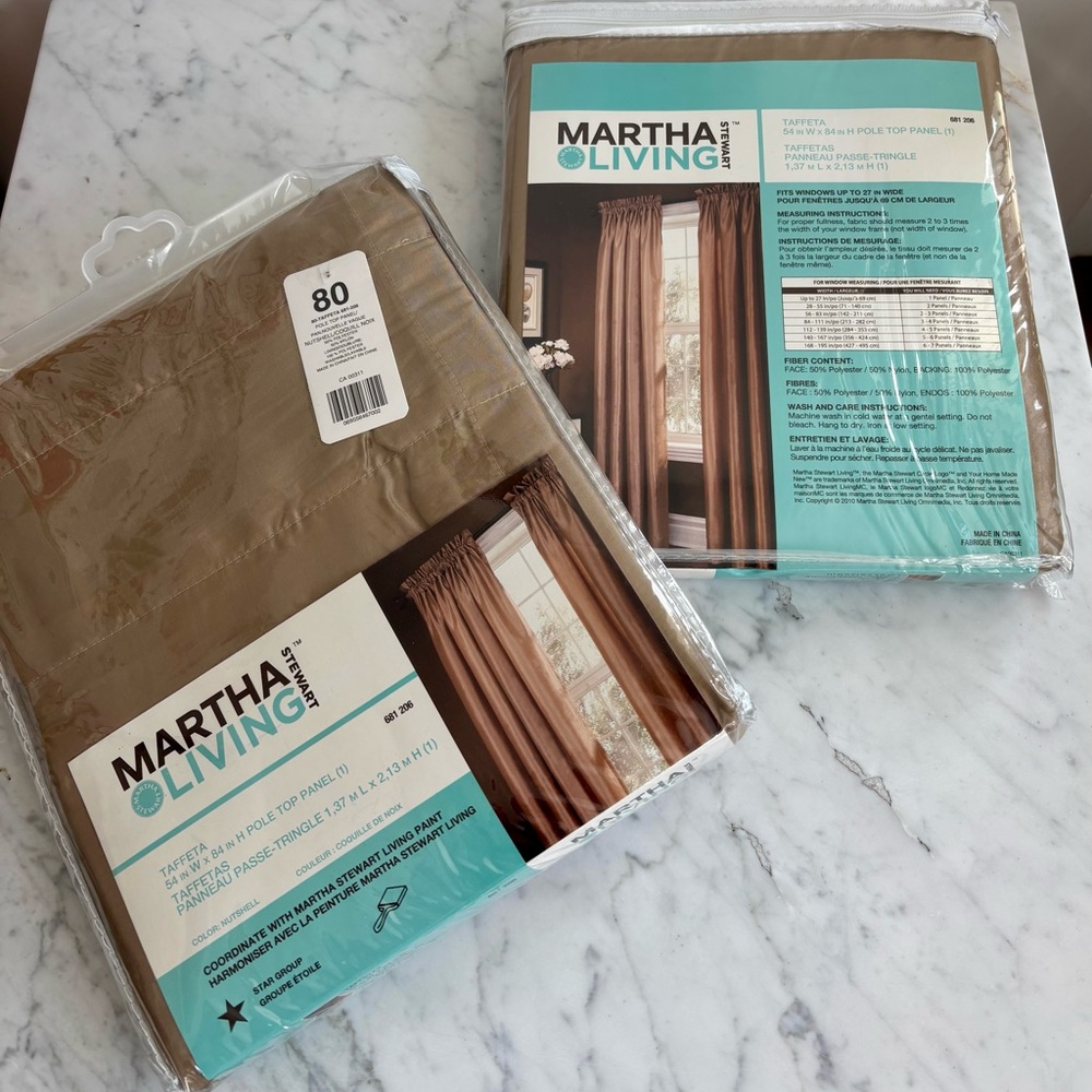 2 new nutshell Martha Stewart Living curtain panels